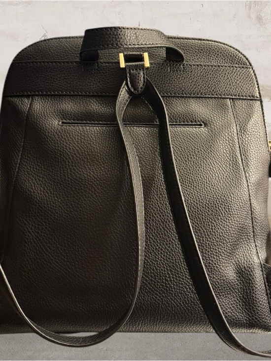Michael Kors Black Leather Backpack with Gold Hardware